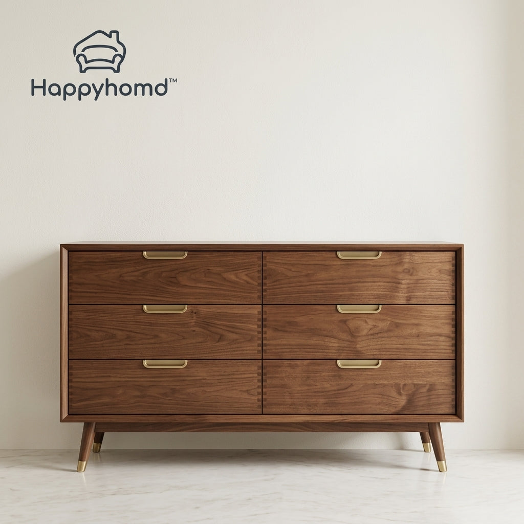 Happyhomd™ Six-Drawer Wood-Grain Dresser