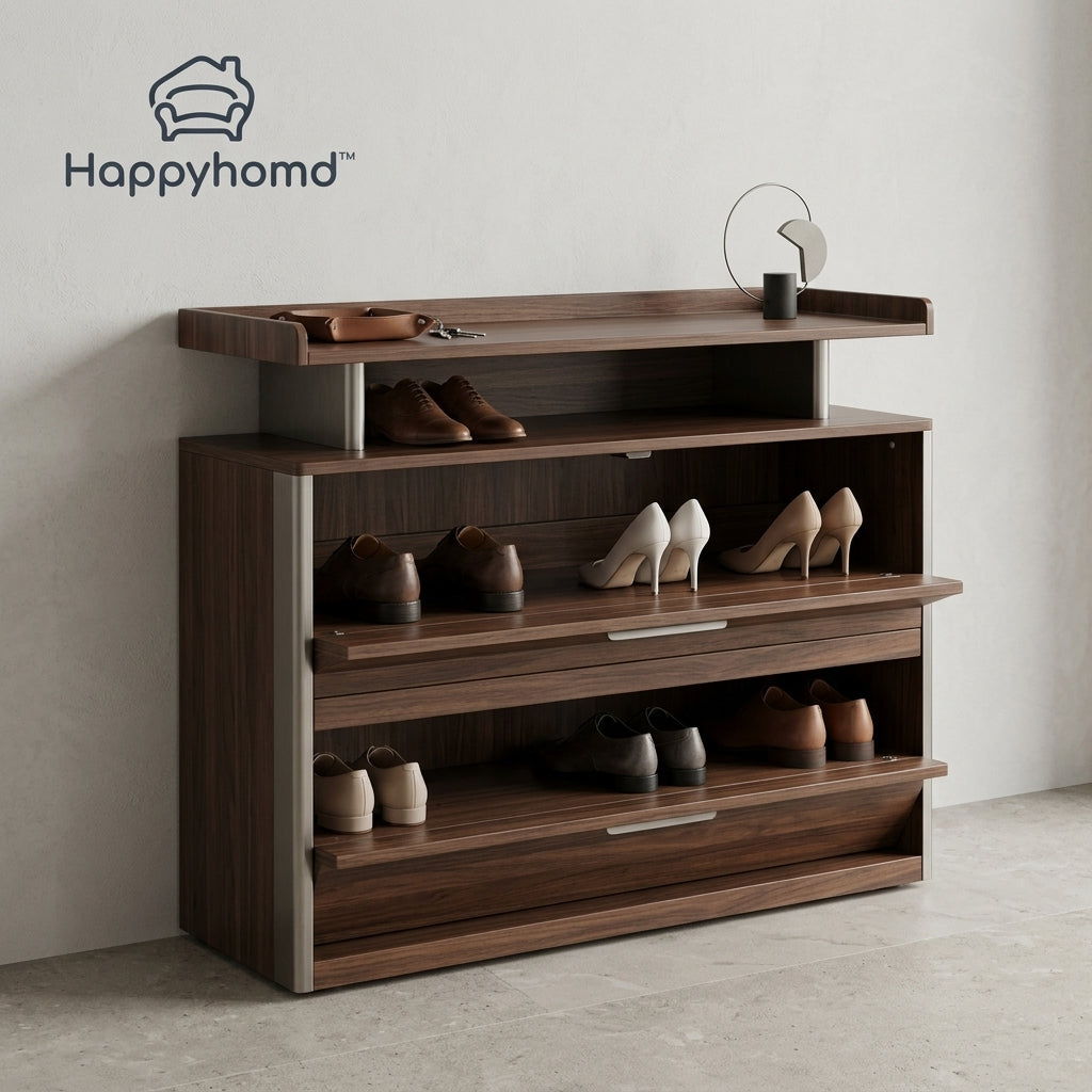Happyhomd™ StepNest Entryway Shoe Cabinet with Display Shelf